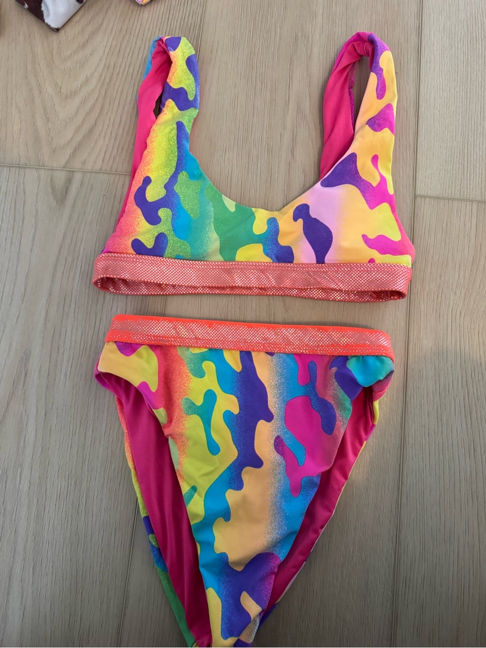 Dippin' Daisy's Neon Rainbow Camo Bikini - Pink, Yellow, Blue, Green, Purple